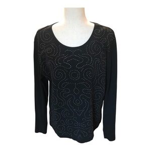 Chico’s Embellished Black Tee